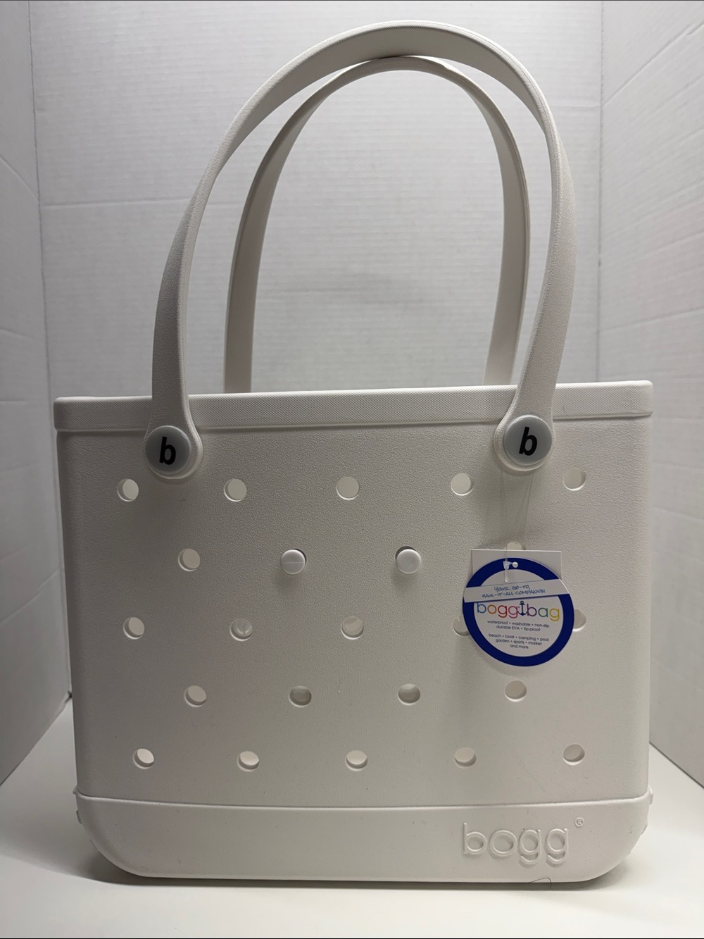 Bogg Tote Baby Bag Purse Waterproof Lightweight Rubber + Bevy Shore White New - Picture 2 of 8